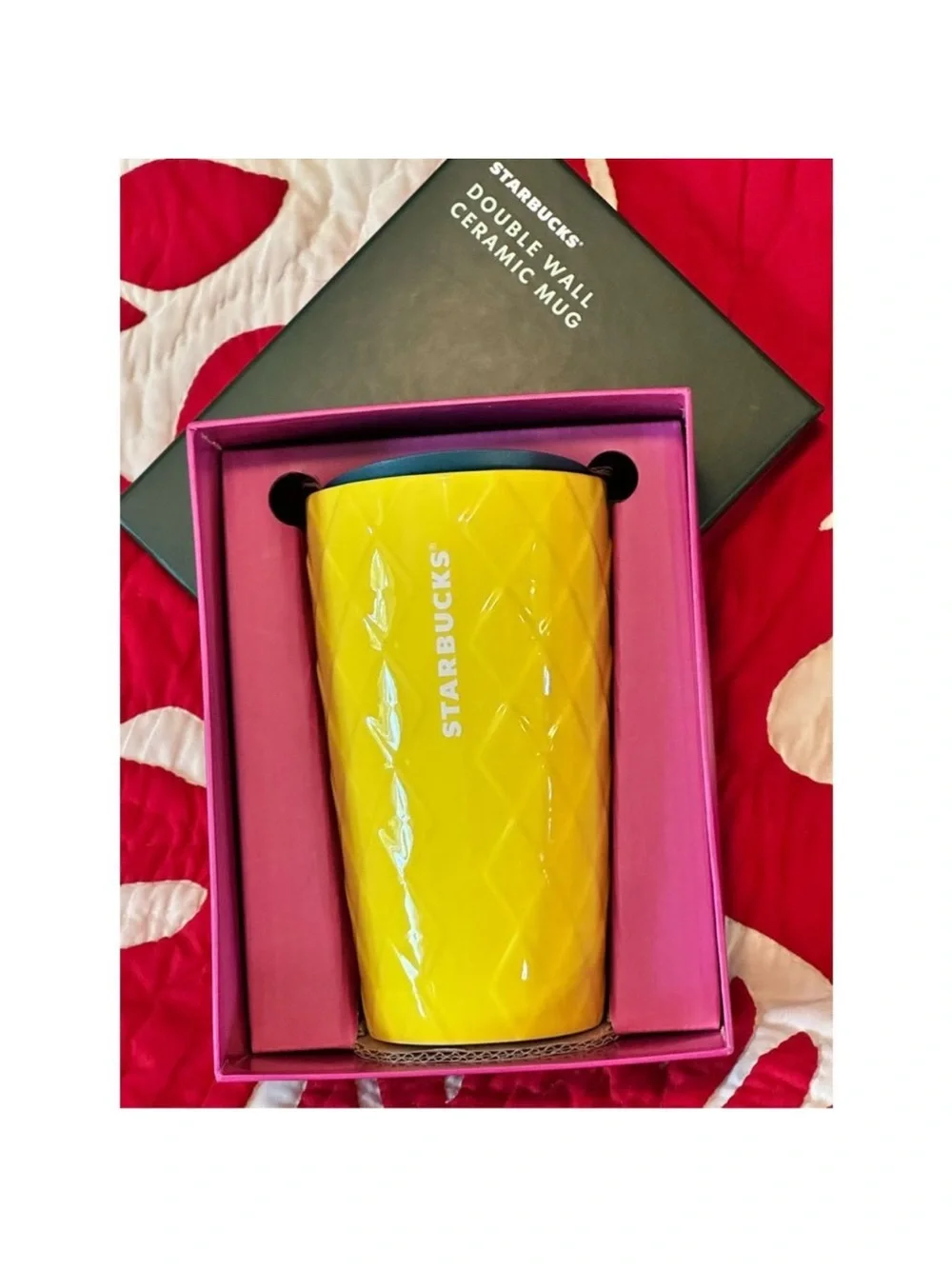 Starbucks Hawaii Collection Double Wall Ceramic 12oz Pineapple Tumbler. NIB